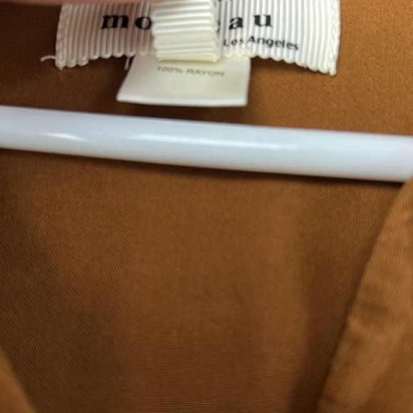 Monteau Women's Brown Rayon Shirt Dress with Tie Waist and pockets Size L - Picture 14 of 16